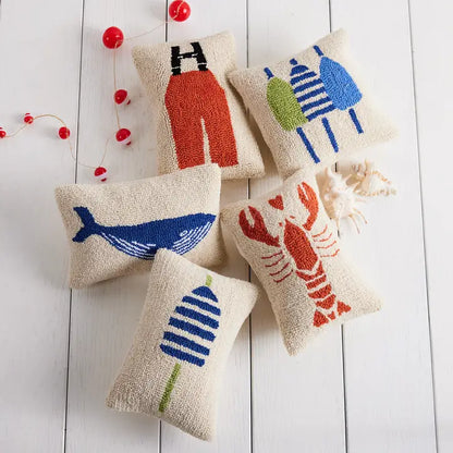 Navy Stripe Buoy Hook Pillow, view 3