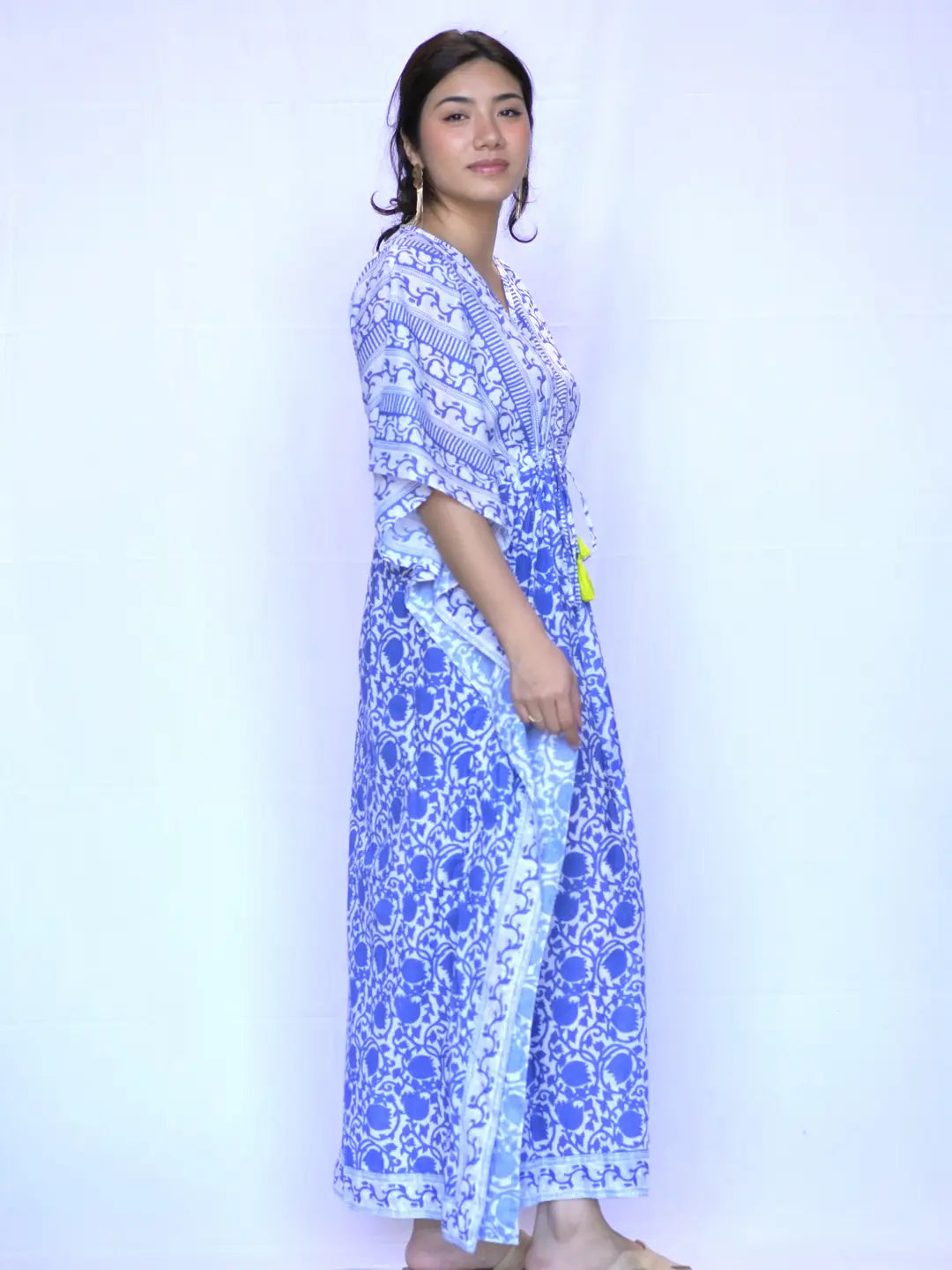 Nayla Block Printed Kaftan, view 4