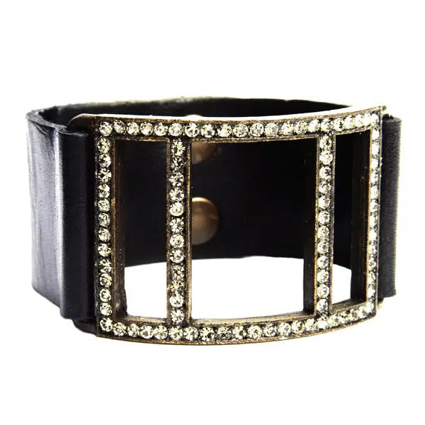 Open Crystal Lined Square Bracelet