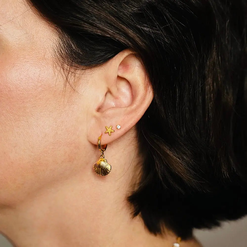 Pacifica Huggie Hoop Earrings, view 3