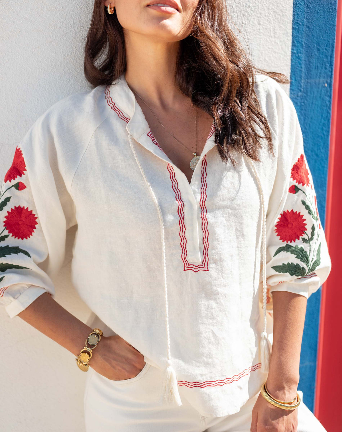 Palermo Embroidered Top, view 2