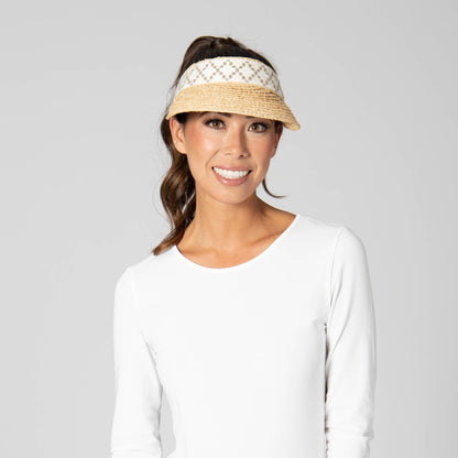 Past Noon - Raffia Braid Visor, view 2