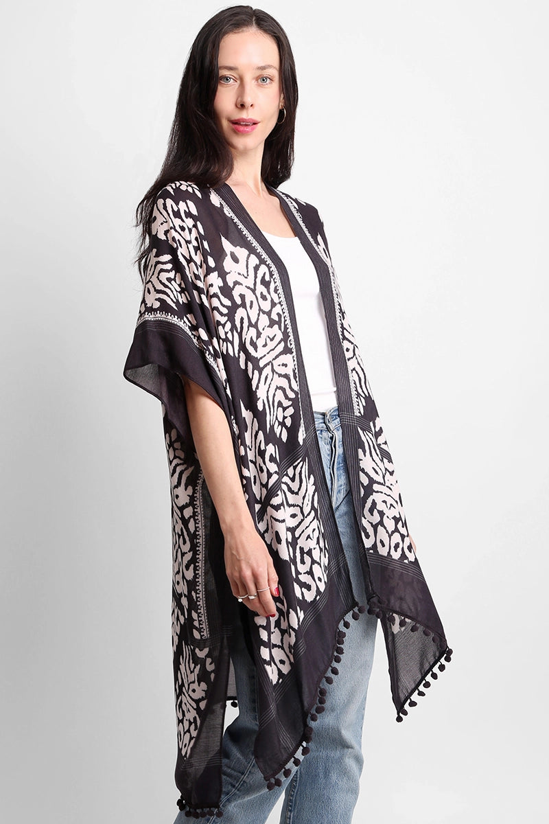 Print Cover-Up with Tassels, view 2