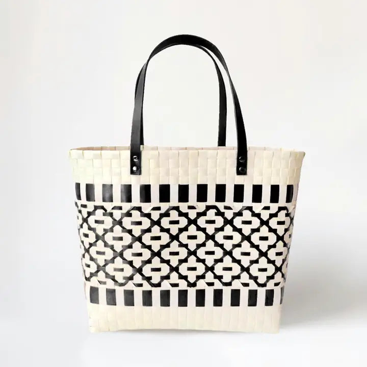 Recycled Basket Weave Tote Bag