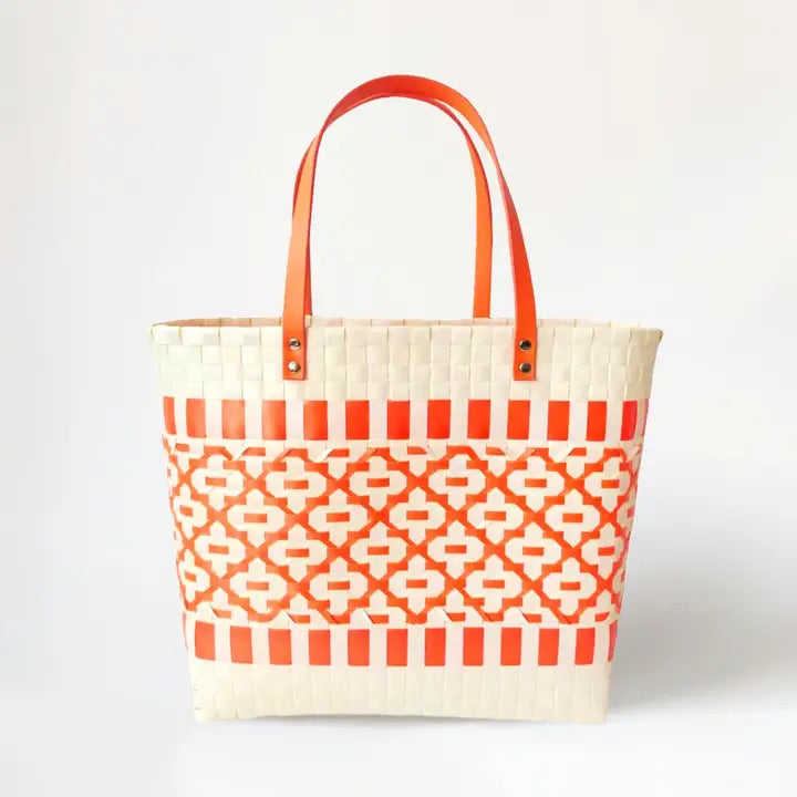 Recycled Basket Weave Tote Bag