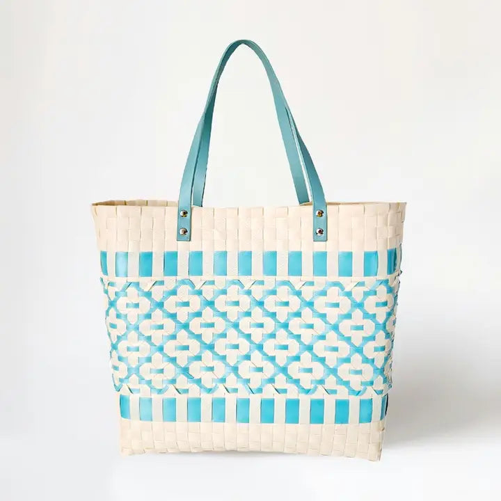 Recycled Basket Weave Tote Bag