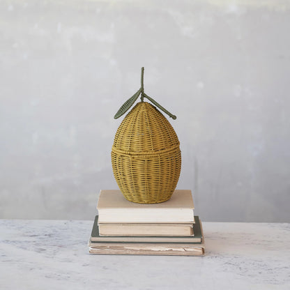 Rattan Lemon Shaped Basket, view 2