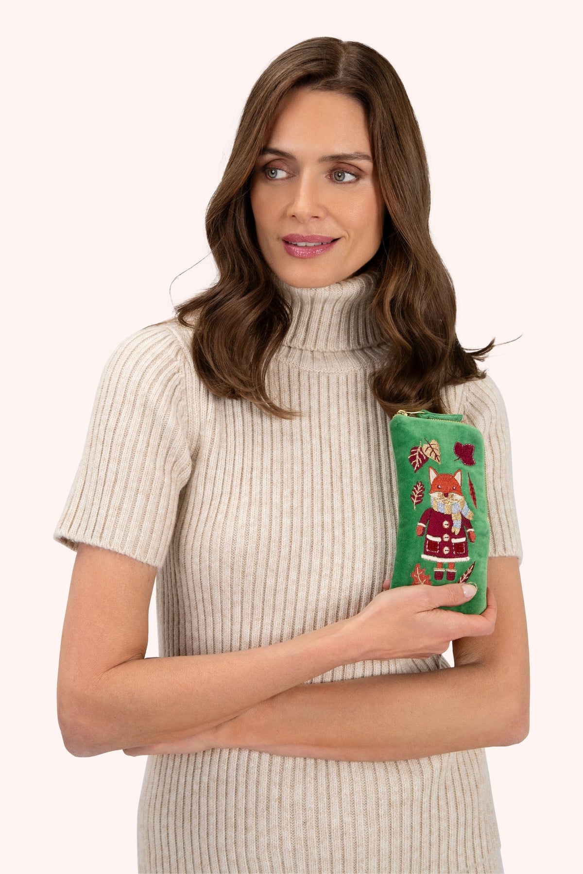 Velvet Embroidered Glasses Pouch, view 4