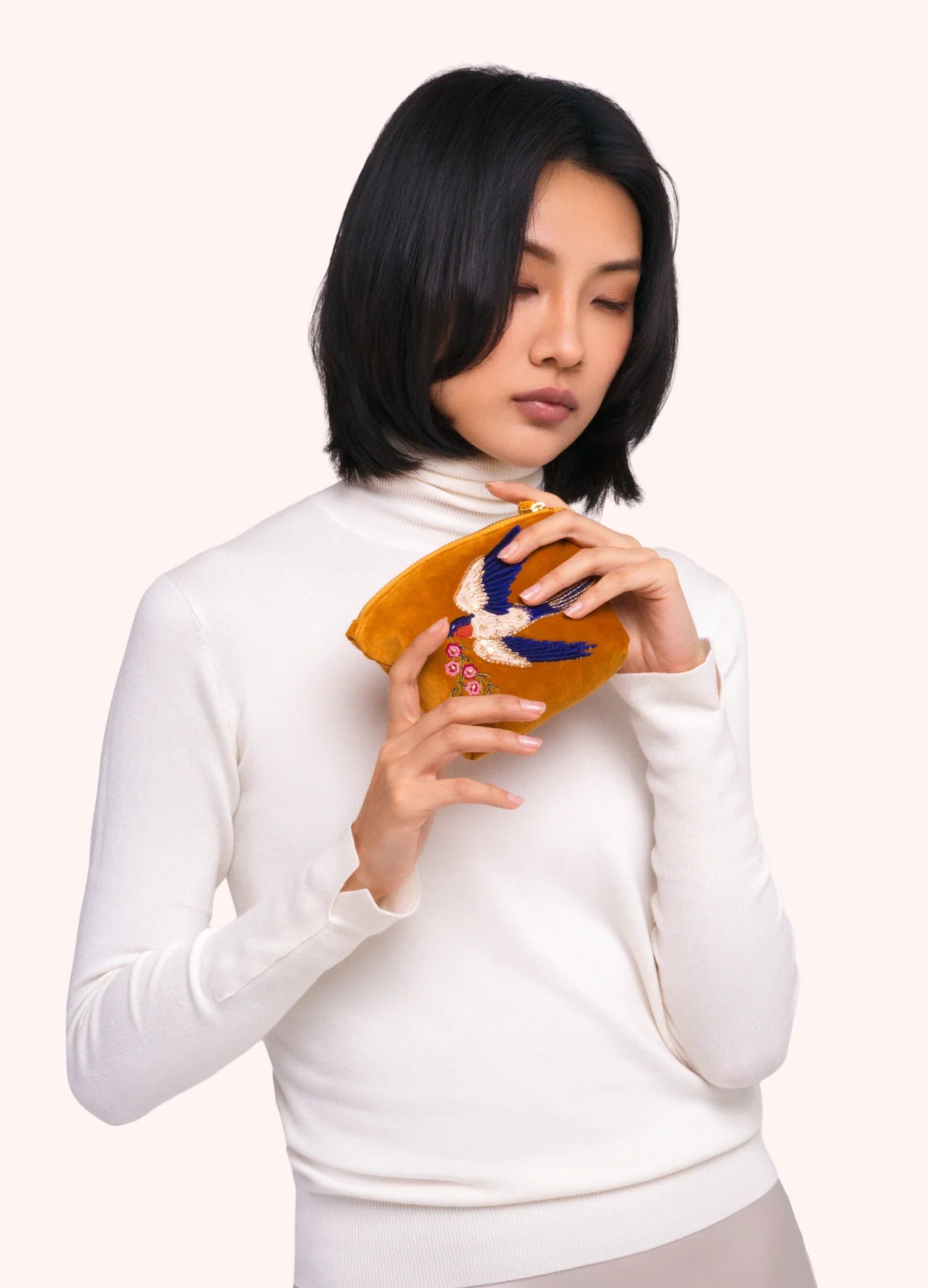 Velvet Zip Mini Pouch