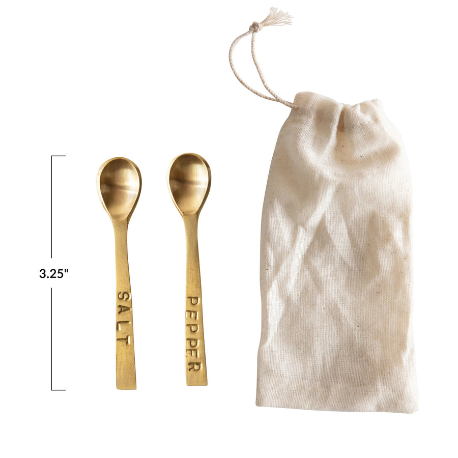 Salt & Pepper Spoon Set, view 2, styled