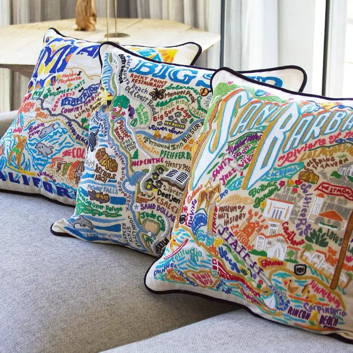 Santa Barbara Hand-Embroidered Pillow, view 2