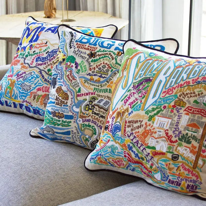 Santa Barbara Hand-Embroidered Pillow, view 2