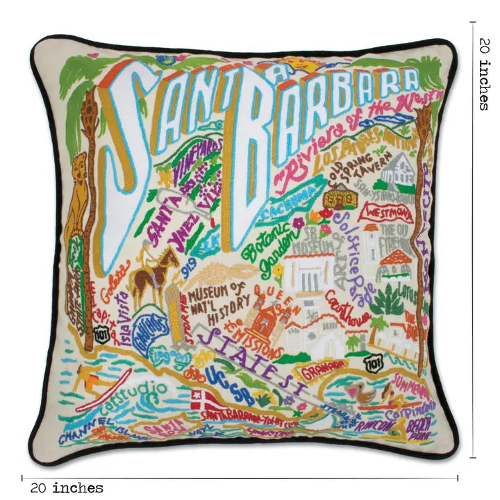 Santa Barbara Hand-Embroidered Pillow, view 4