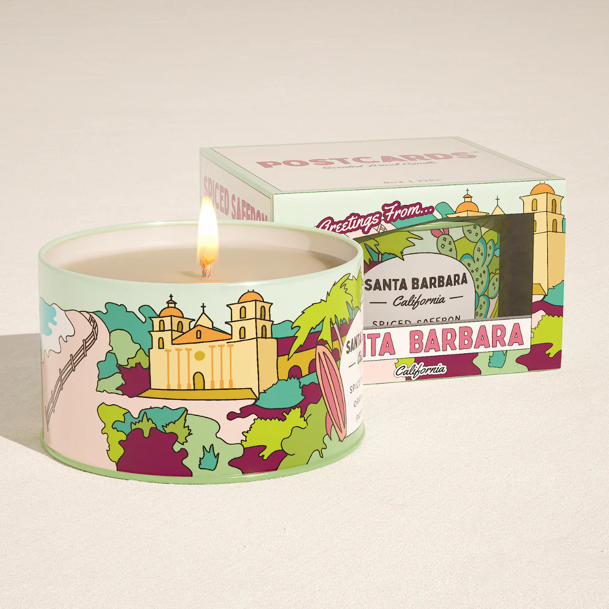 Postcards Travel Candle