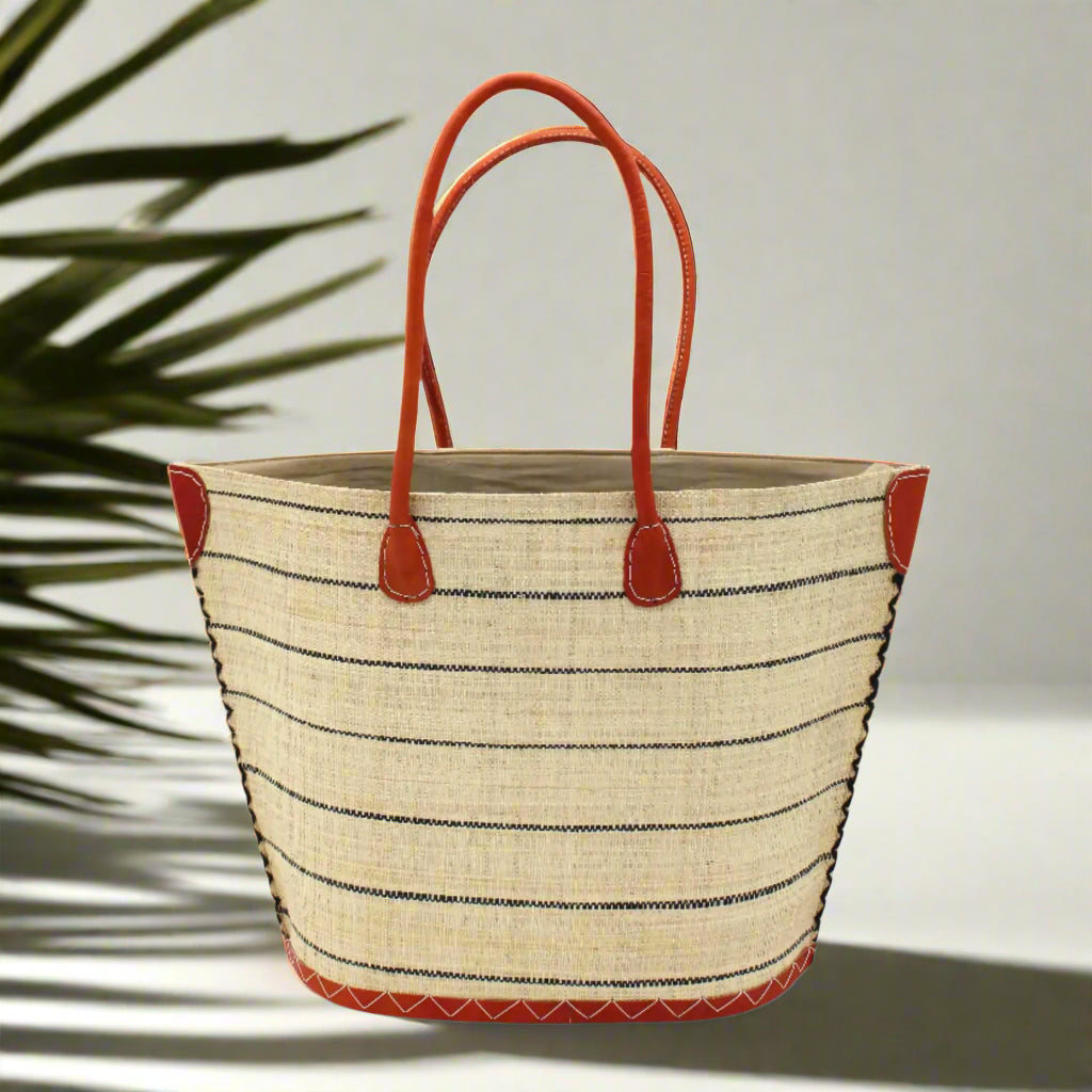 Santa Cruz Pin Stripes Small Straw Bag