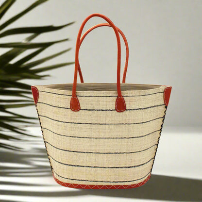 Santa Cruz Pin Stripes Small Straw Bag