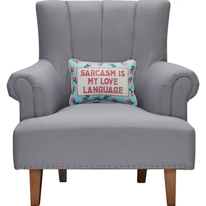 Sarcasm's My Love Embroidered Pillow