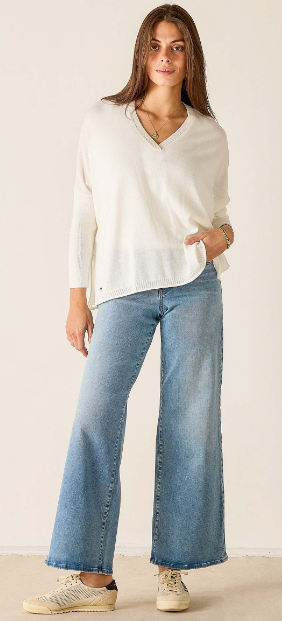 Catalina V-Neck Sweater, styled