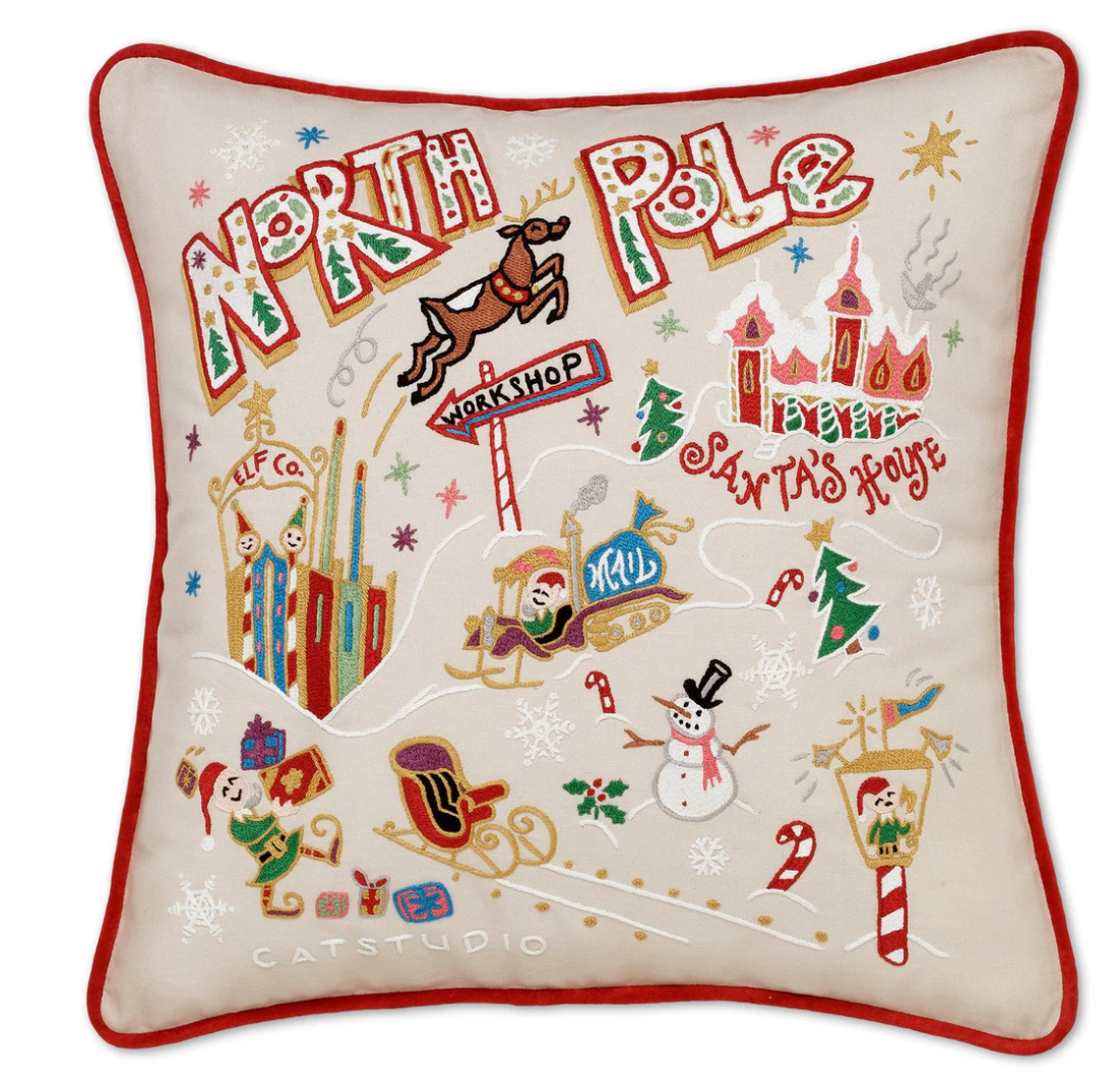 Holiday Embroidered Pillow