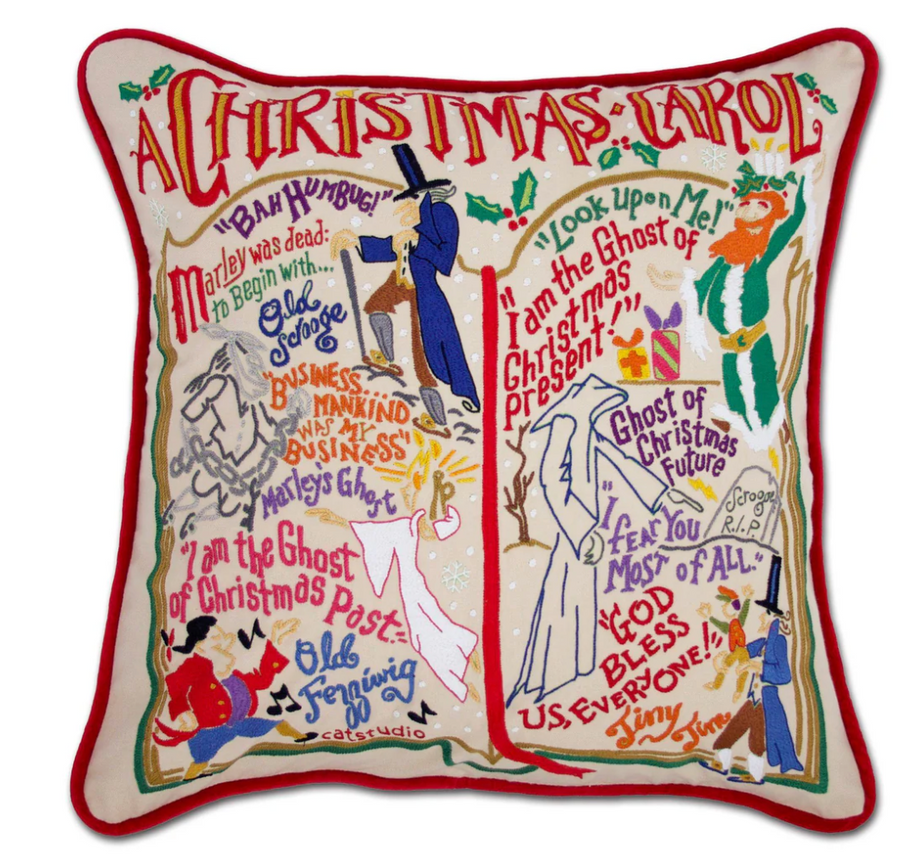 Holiday Embroidered Pillow, view 2, styled
