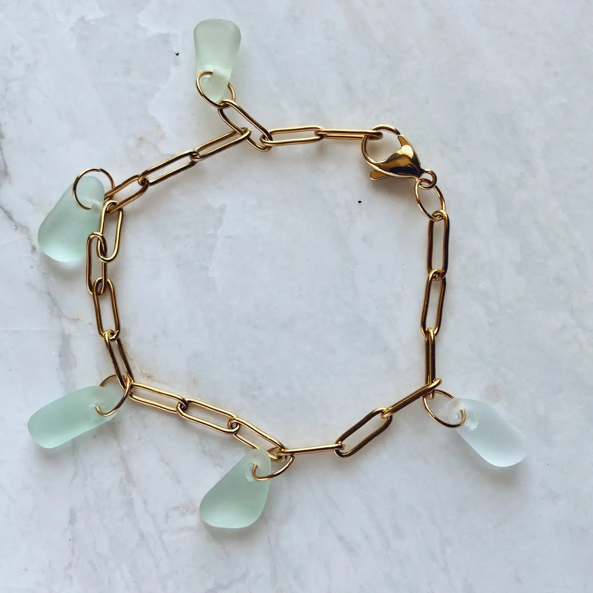Sea Glass Charm Bracelet, view 3