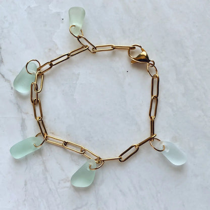 Sea Glass Charm Bracelet, view 3