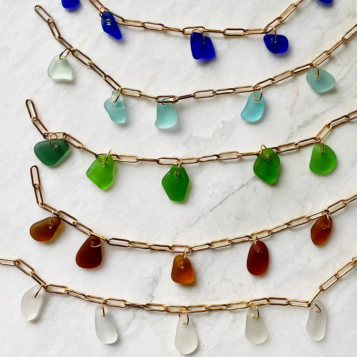 Sea Glass Charm Bracelet, view 2