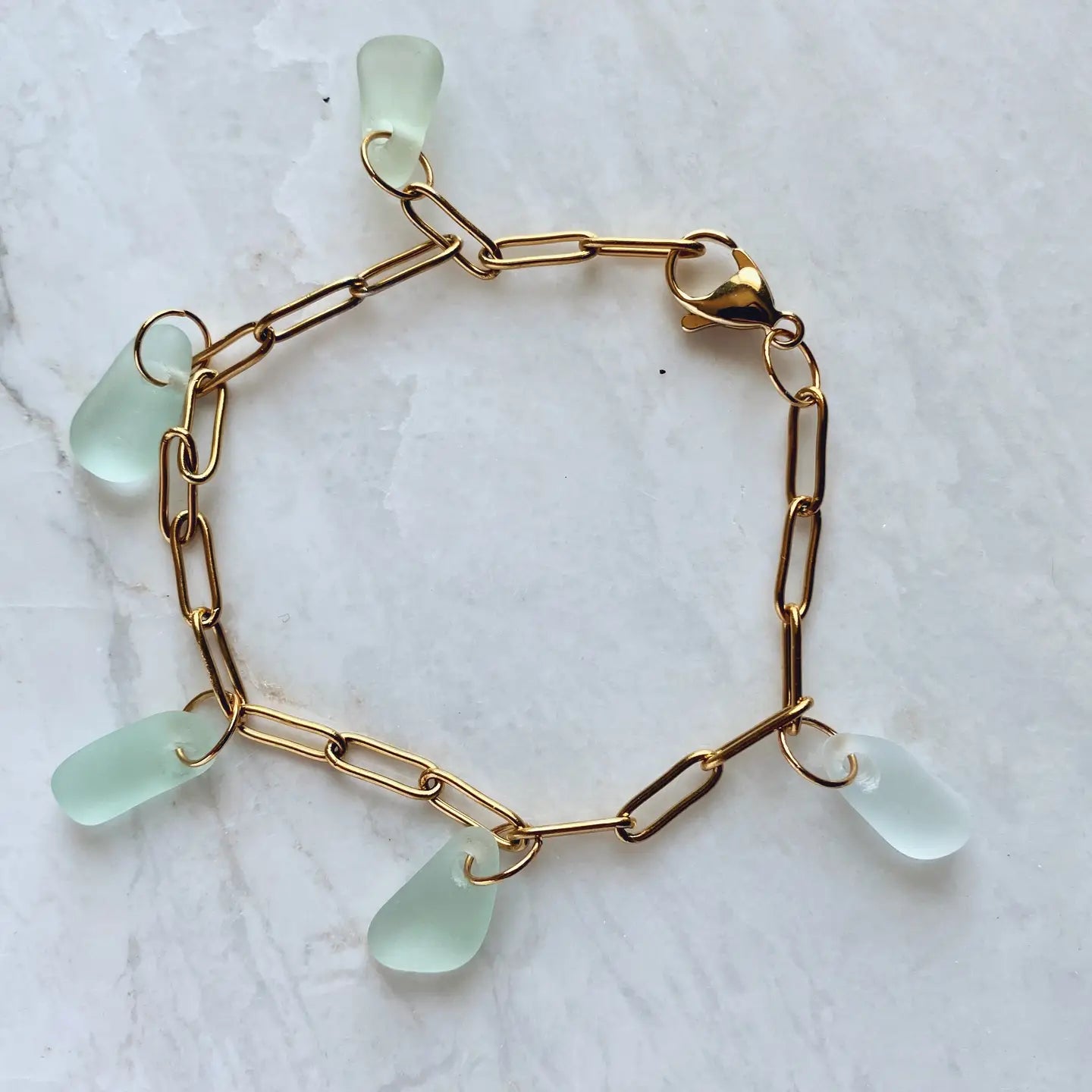 Sea Glass Charm Bracelet