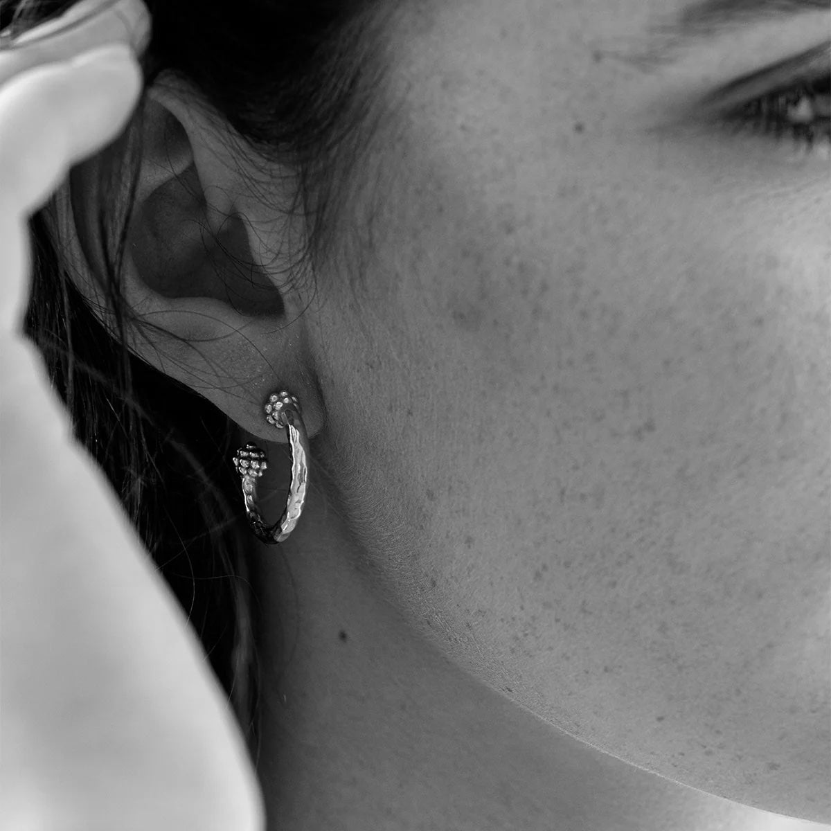 Slice Small Hoop Earrings Silver