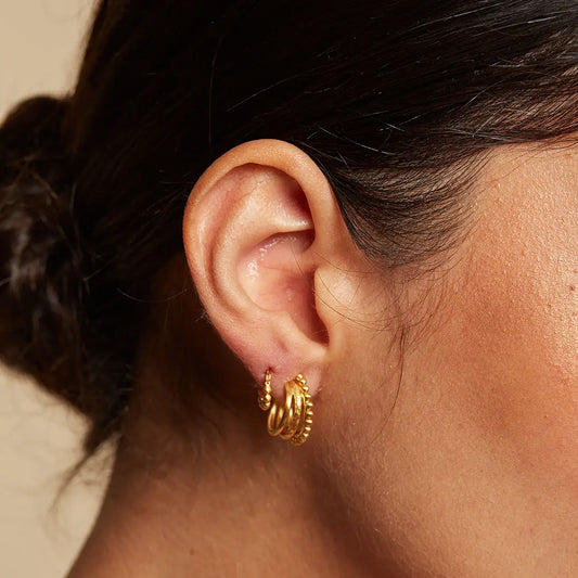 Small Dot Hoop Earring