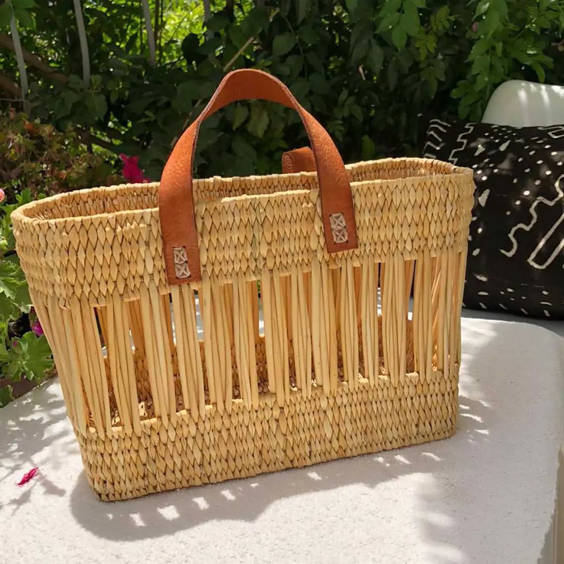 Small Straw Open Beach Basket