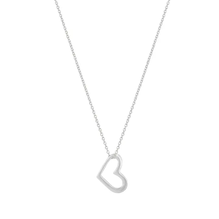 Small Open Heart Necklace, view 2, styled