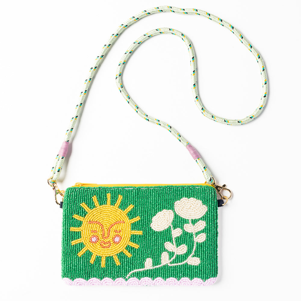 Leila Bead Clutch With Strap