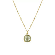 Faceted Green Amethyst Necklace