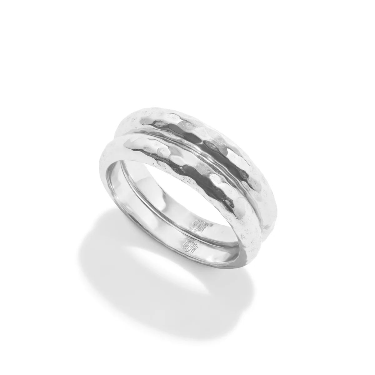 Cleopatra Slice Stacking Ring Set Silver