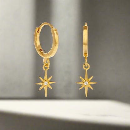 Starlight Huggie Hoop Earrings, view 3