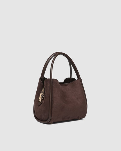 Steffie Suede Mini Tote Bag, view 5