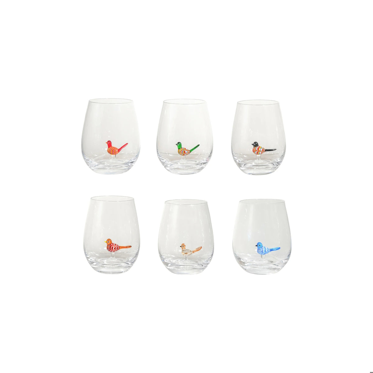 Stemless Bird Wine Glass