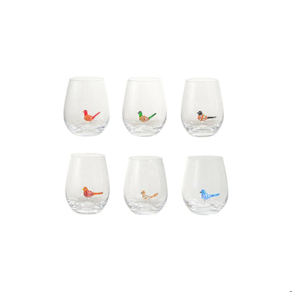 Stemless Bird Wine Glass