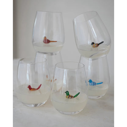 Stemless Bird Wine Glass