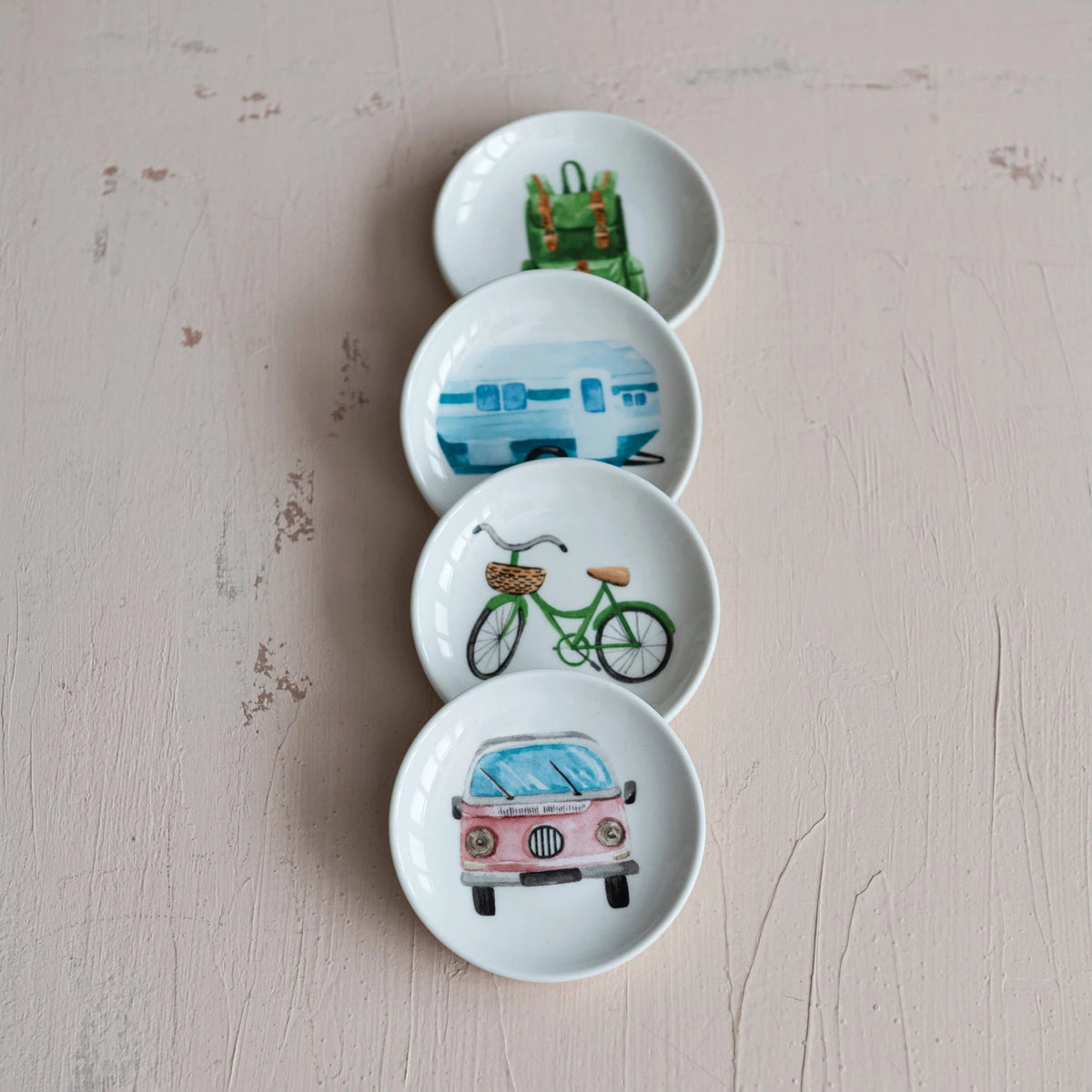 Stoneware Dish w/ Adventure Image Asst