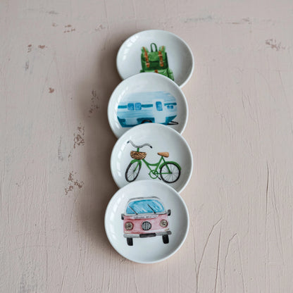 Stoneware Dish w/ Adventure Image Asst