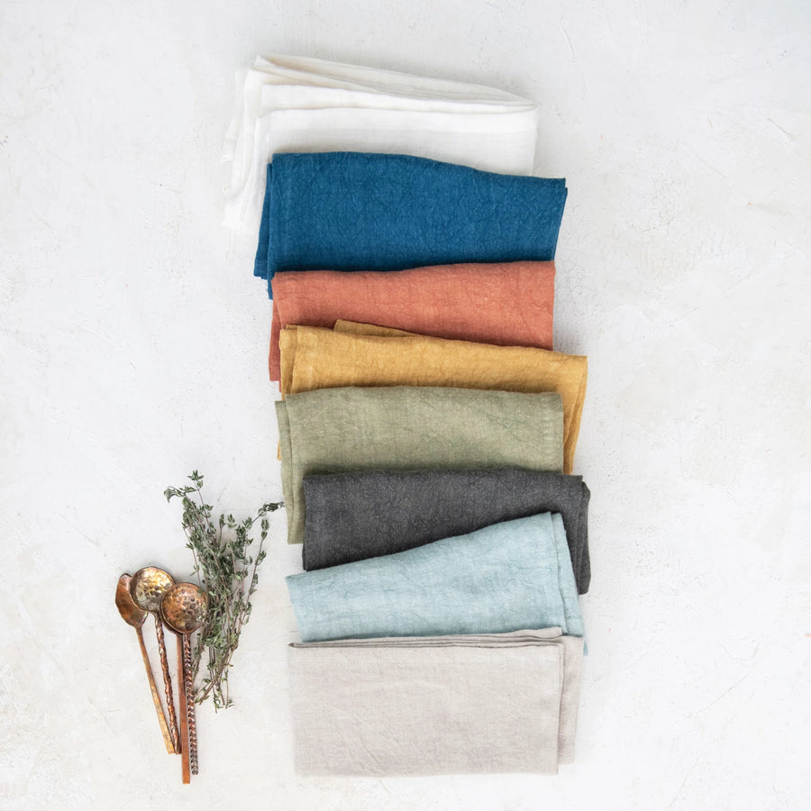 Stonewashed Linen Cocktail Napkins, Set/4