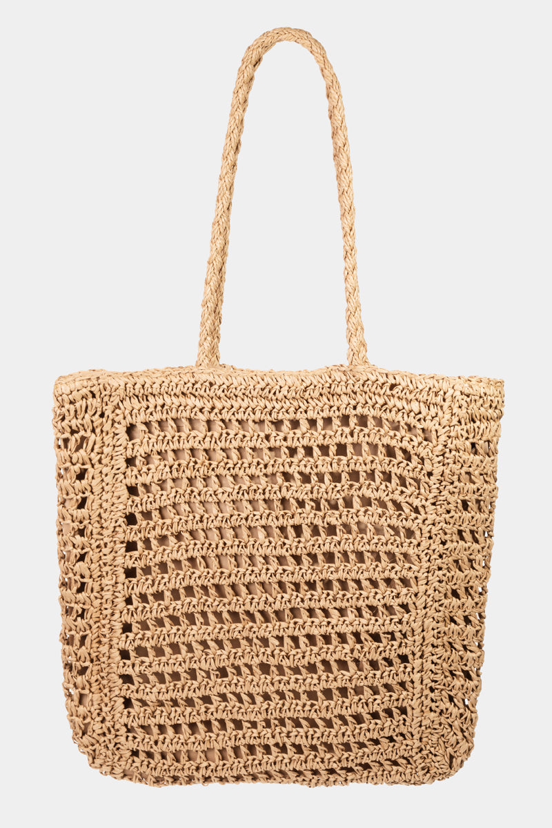 Straw Braided Beach Tote Bag, view 2