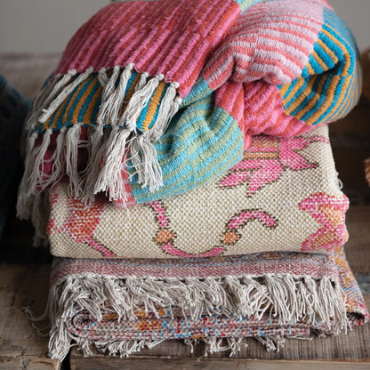 Happy House Throw Blanket  w/ Tassels