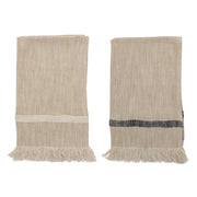 Striped Tea Towels with Fringe, Set of 2