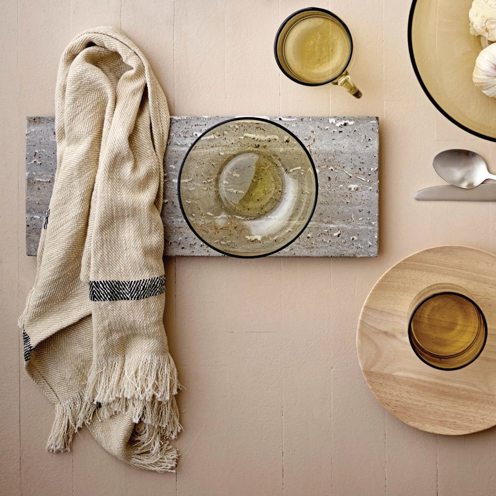 Striped Tea Towels with Fringe, Set of 2