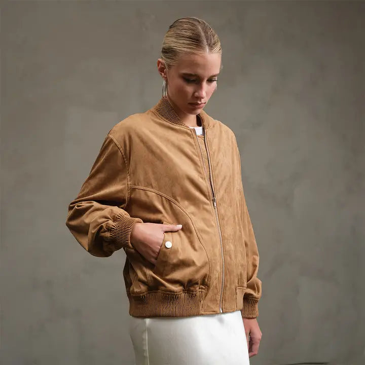 Suede Blouson Jacket