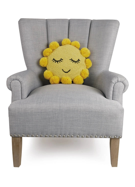 Sunshine Hook Pillow W/Pom Poms, view 3
