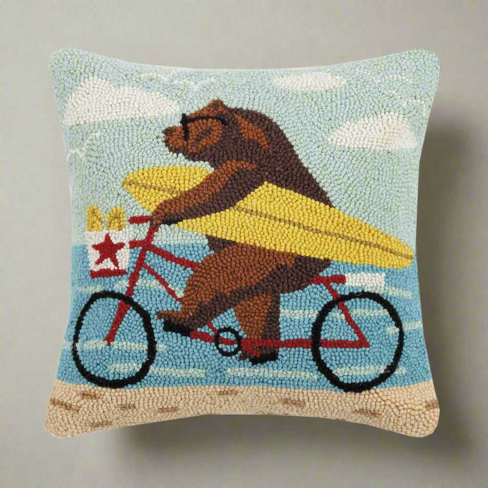 Surf Bike Bear California Hook Pillow